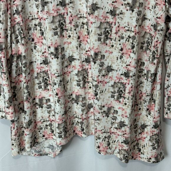 J. Jill Pure Jill Gray Pink & White Watercolor Tie Dye Modal Tunic Top Size 2X - Picture 3 of 7